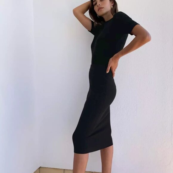 Aritzia Babaton Elegant Black Pencil Skirt Small Black - Picture 1 of 10